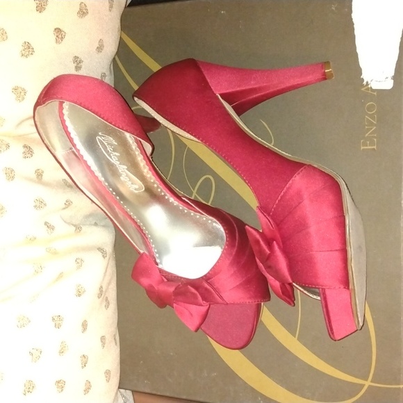 Michaelangelo women's red satin fabric heels sz 8.5 - Picture 13 of 17